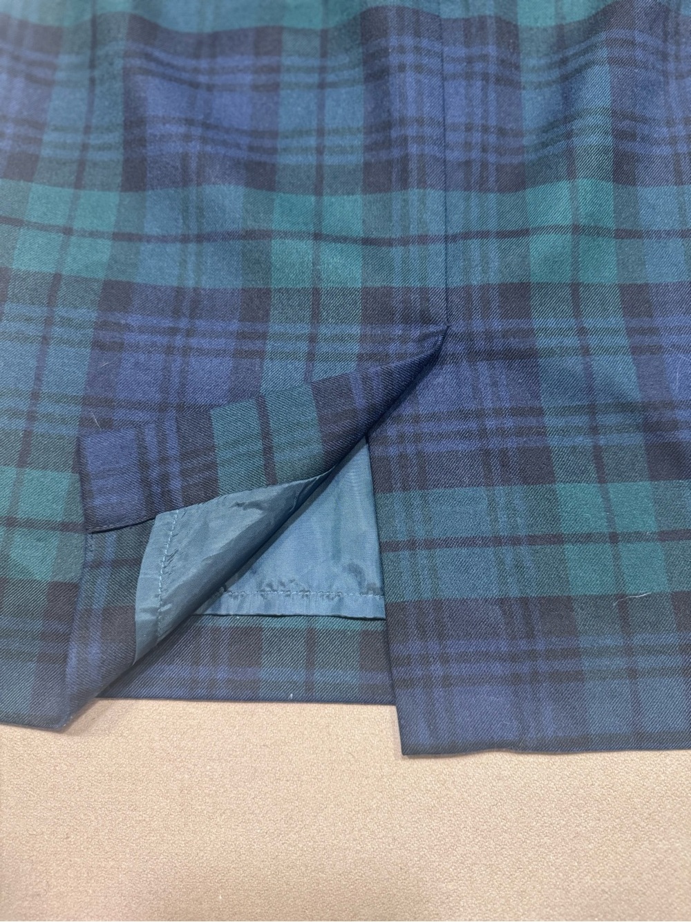 J. Crew Navy and Forest Green Tartan Pencil Skirt - Picture 7 of 7